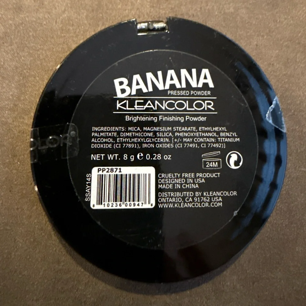 Klean Color NWT Banana Pressed Powder Brightening Finishing Powder, New, Sealed